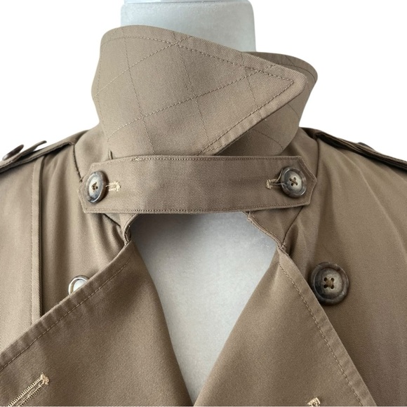 Vintage Nordstrom Mens Size 40R Khaki Tan Classic City Long Belted Trench Unisex - Picture 10 of 14
